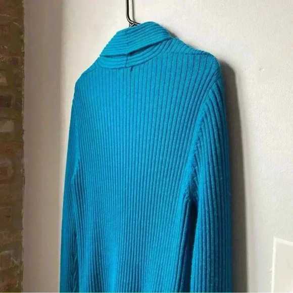L.L. Bean Teal Ribbed Women's Cardigan - Picture 2 of 12